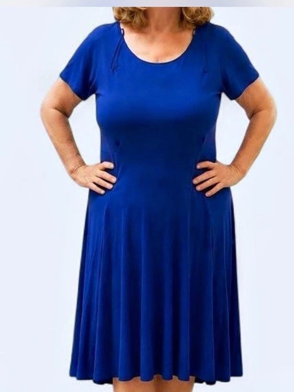 Signature by Robbie Bee Blue Midi Dress Like New